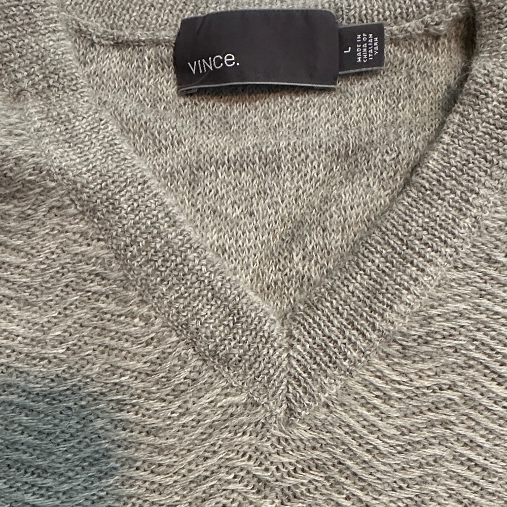 Vince Heather Gray V-Neck Men's Sweater